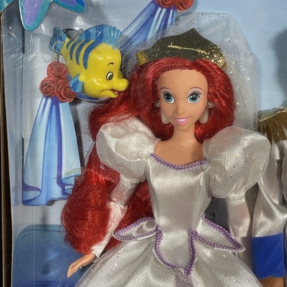 Disney Little Mermaid Wedding Gift Set Ariel Prince Eric Mattel 1997 Sealed box - Picture 3 of 6